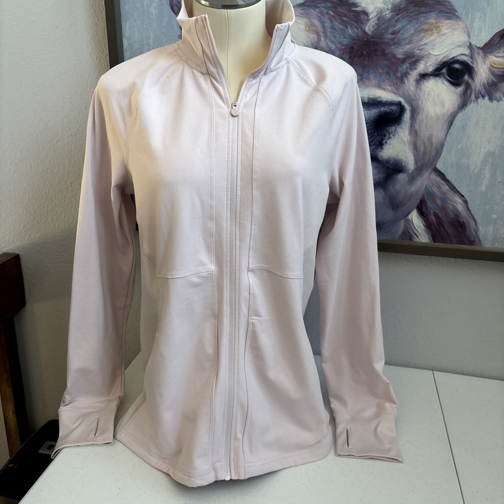 Apana Women's Large Light Pink‎ Full Zip Activewear Yoga Lightweight Jacket